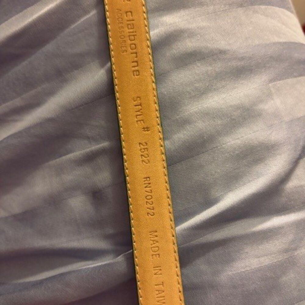 VTG LIZ CLAIBORNE Belts (2) Green & Navy 3/4"W x 33"L- gold buckles '80-90s Sz M - Picture 5 of 11